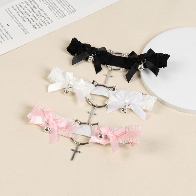 Anello con campanellino a forma di gatto, con fiocco, stile punk, con croce, accessori per coscia, gioielli per donne_voghion.com
