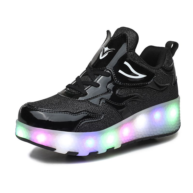 Kids Shoes New running shoes, girls' roller skates, small four-wheel detachable walking invisible luminous shoes_voghion.com