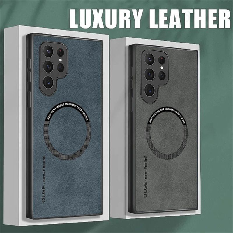 Leather Magnetic Case Galaxy S25 S24 S23 S21 FE Cases For Samsung S22 S20 Plus Note 20 Ultra Cover_voghion.com