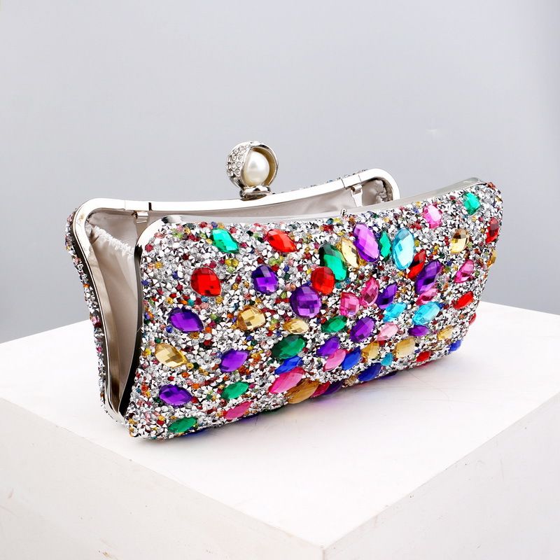 Popular diamond-encrusted bag dinner bag women's fashion banquet versatile dress evening bag_voghion.com