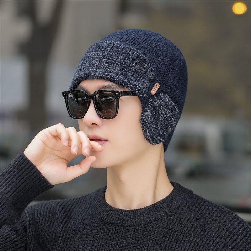 Nuovo maglione di lana felpato da uomo con protezione per le orecchie bicolore hick kni auumn winer pullover ah, sci da uomo e da donna_voghion.com