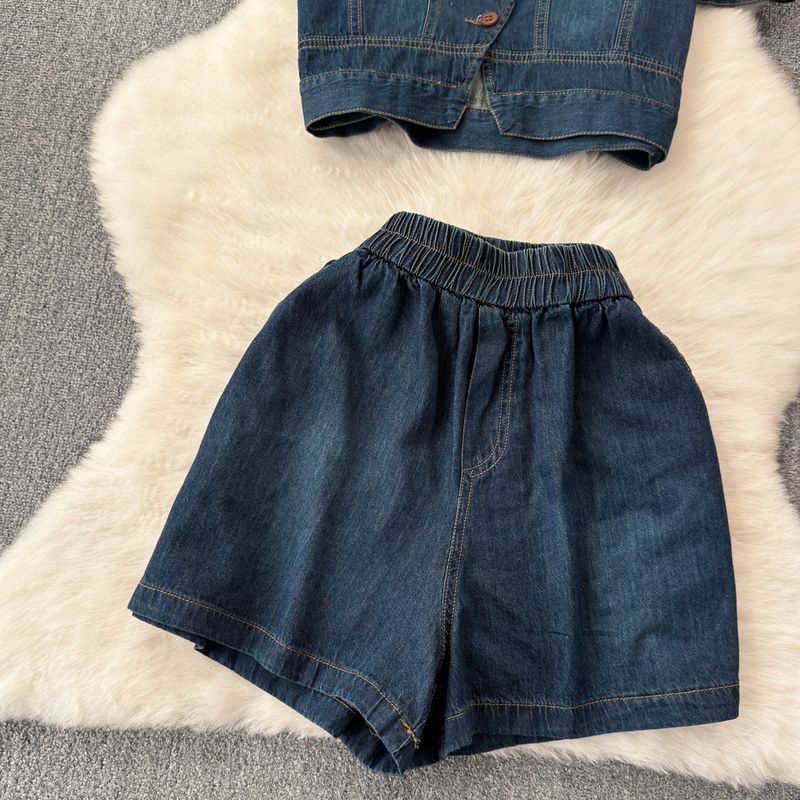 Frauen Kleidung Neue herbst Koreanische mode dünne beiläufige jacke rock denim anzug_voghion.com