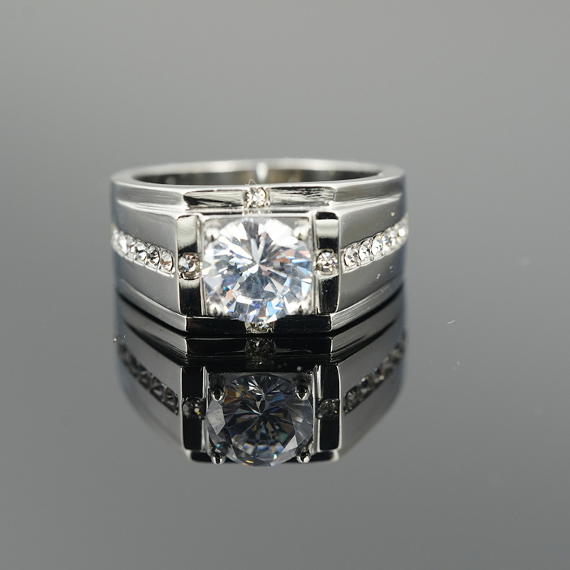 Anello da uomo in titanio e acciaio per matrimonio, classico, dominante, per coppia, con diamanti, giapponese, coreano, semplice, leggero e di lusso._voghion.com