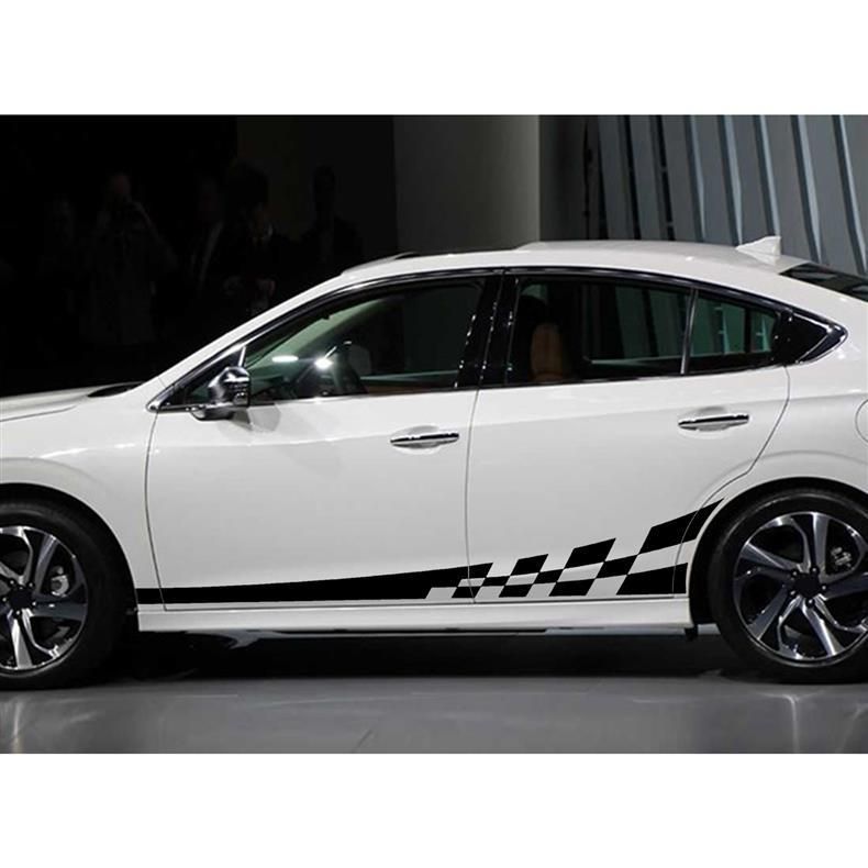 Body Waistline Side Skirt Stripes Decals Full Car Stickers_voghion.com