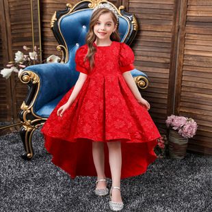 Robe de spectacle perlée pour enfants européens et américains, robe bouffante multicouche pour fille, robe de Noël pour enfants_voghion.com
