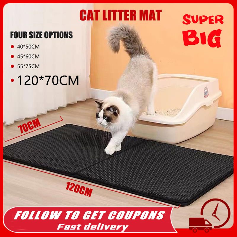 Double Layer Cat Litter Mat With Gift Waterproof Non-Slip Sand Pad Washable Pet Litter Box Mat Clean Bed Mat_voghion.com