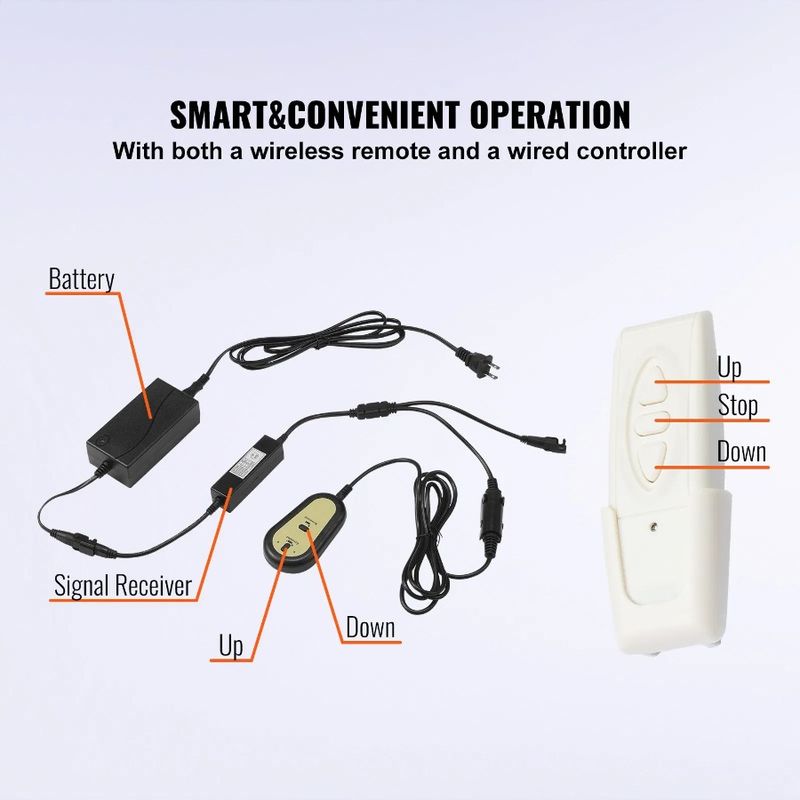 Supporto per TV motorizzato con telecomando, corsa motorizzata, regolabile in altezza e lunghezza, supporto per TV da 20 pollici, 2832 pollici_voghion.com