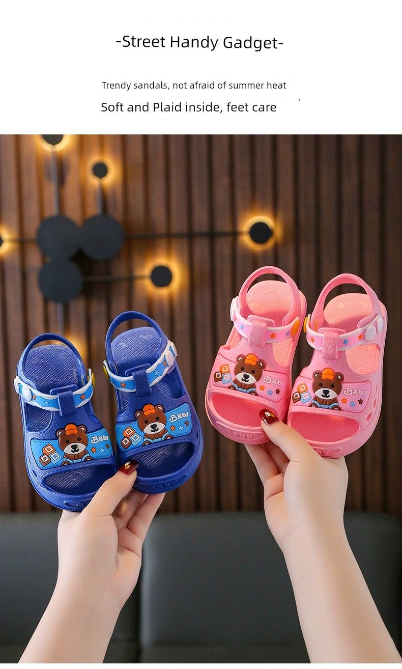 Cartoon Summer Boys Soft Bottom Children's Beach Sandals_voghion.com
