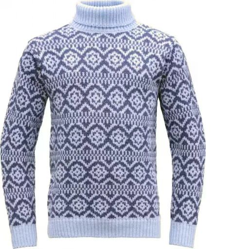 Maglione retrò Fair Isle a collo alto da uomo - Pullover oversize in maglia con motivi geometrici_voghion.com