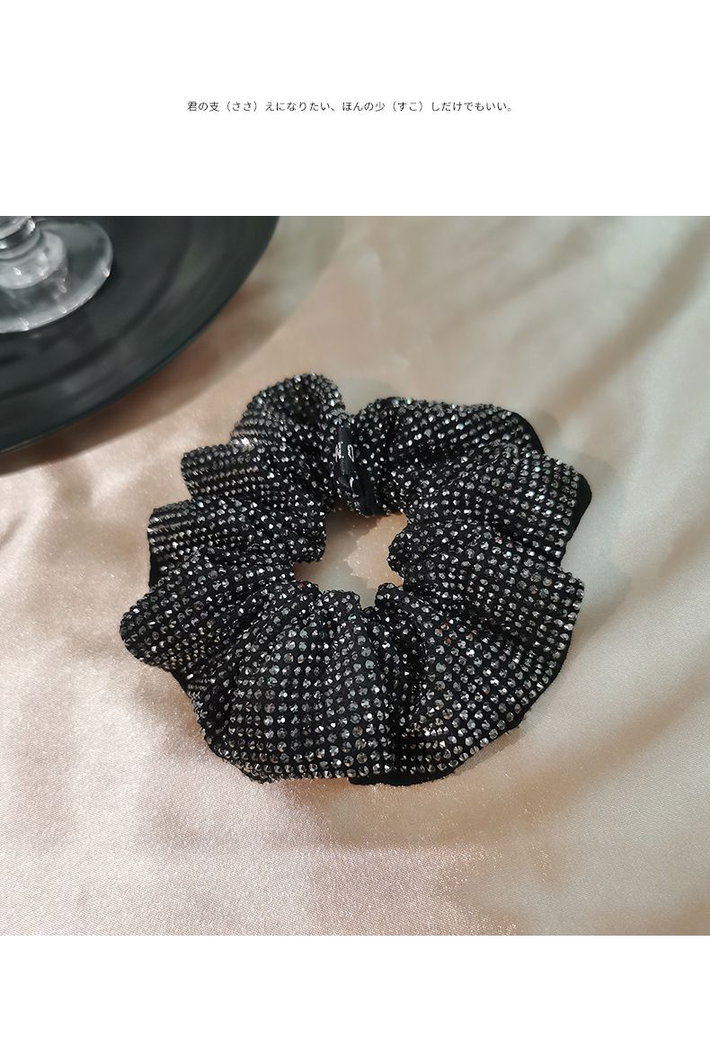 Anello per intestino crasso con strass francese, elastico, polpetta leggera di lusso, testa piena di punte da trapano, capelli floreali_voghion.com