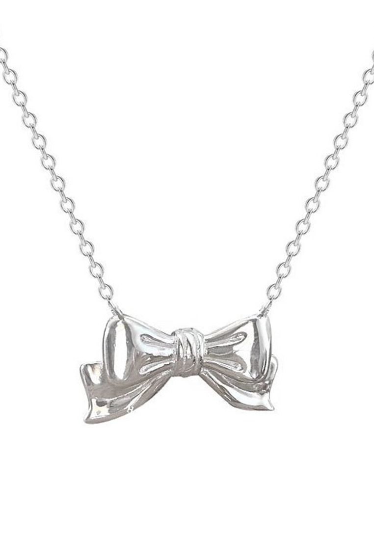 LCR3039 S925 Silver Butterfly Bow Tie Necklace_voghion.com