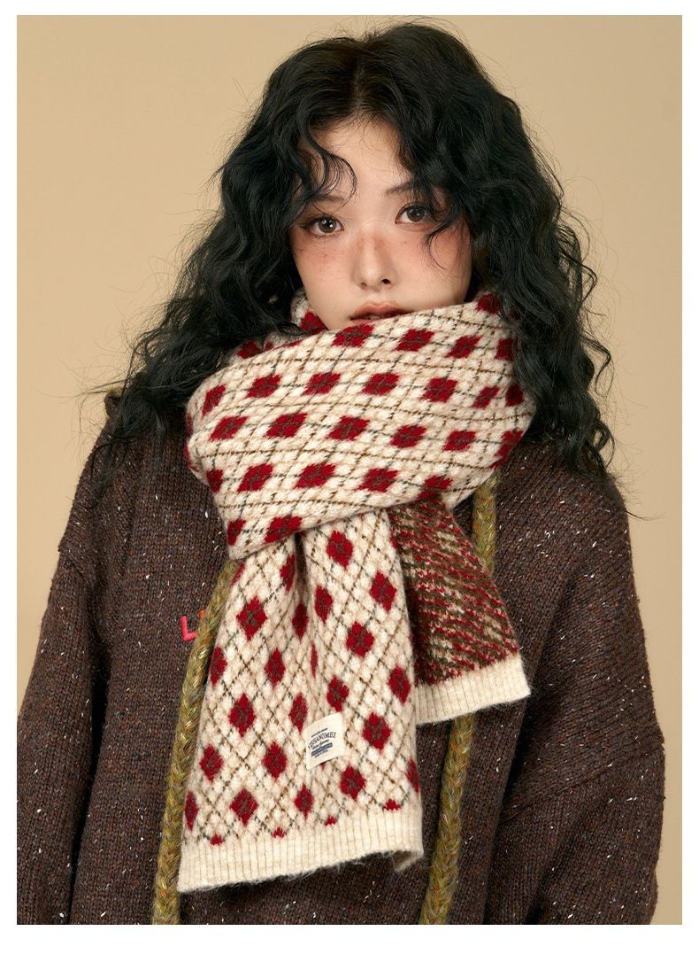 Sciarpa da donna 2025 Nuovo regalo di compleanno invernale per studenti Sciarpa calda antifreddo in maglia calda_voghion.com