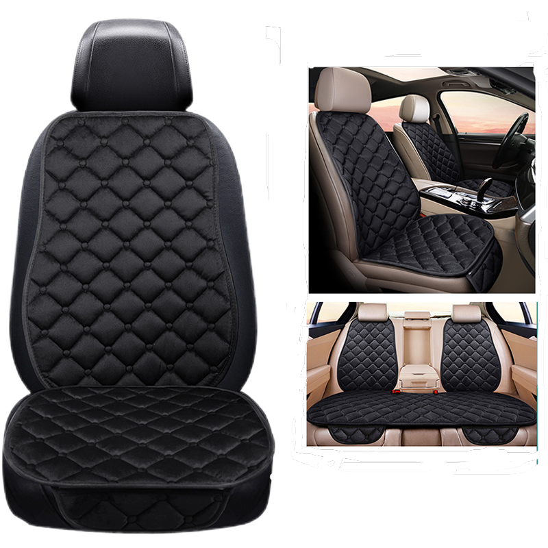 Autoabdeckungsschutz Universal Winter Warm Auto Rücksitzschutzbezüge Rückenkissen Dreiteilig_voghion.com