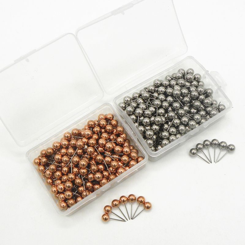 Factory direct office cork board fixed multi-color metal rose gold plastic pin ball ground pin_voghion.com