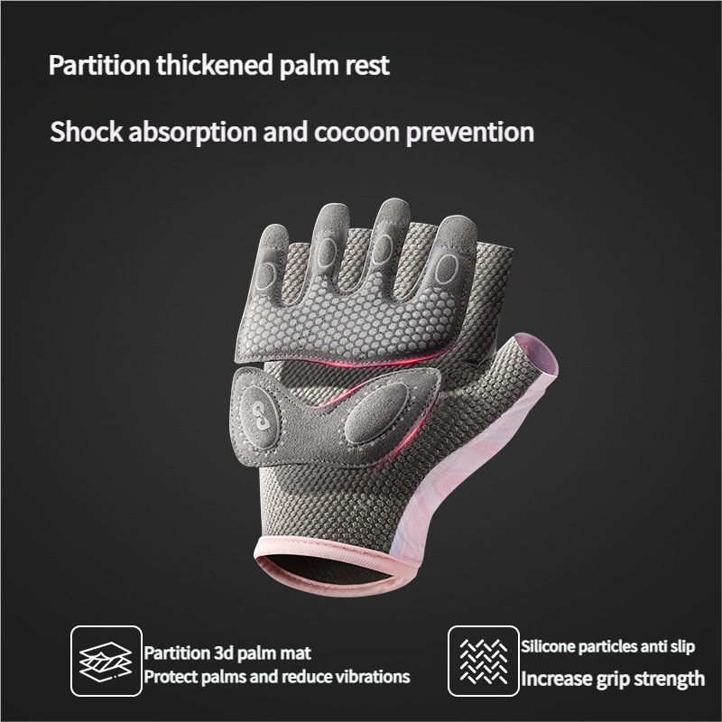 Gants de cyclisme d'été pour femmes, antidérapants, respirants, résistants aux chocs et à l'usure, demi-doigts, pour sports de plein air_voghion.com
