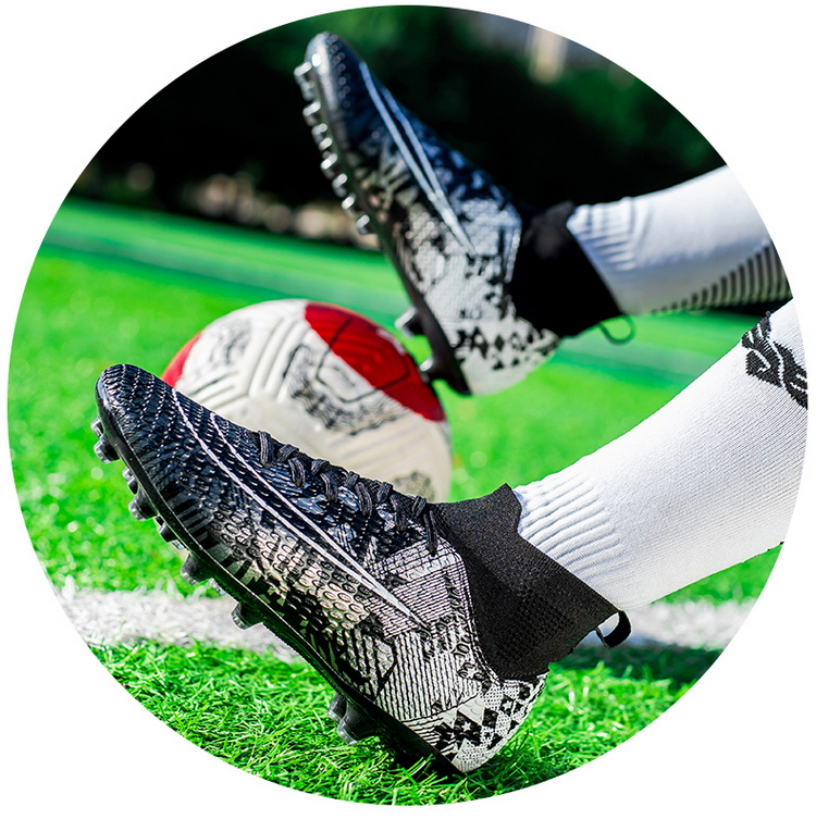 Cleats Men Soccer Shoes Football Boots Grass Training Match Sneakers Ultralight Non-Slip Long Spikes Unisex_voghion.com