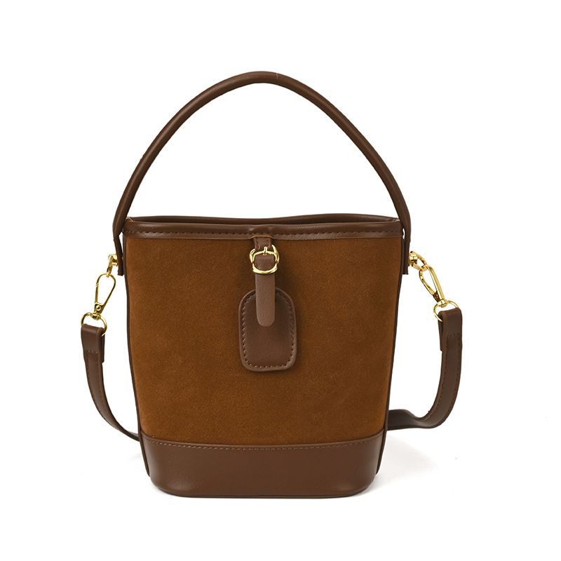Borsa a secchiello in pelle scamosciata smerigliata per donna, nuova borsa a mano di alta qualità, borsa a tracolla casual, 2025_voghion.com