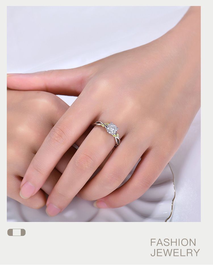 Moda luce lusso anello aperto anello semplice femminile S925 anello in argento sterling con diamanti gioielli gioielli in argento_voghion.com