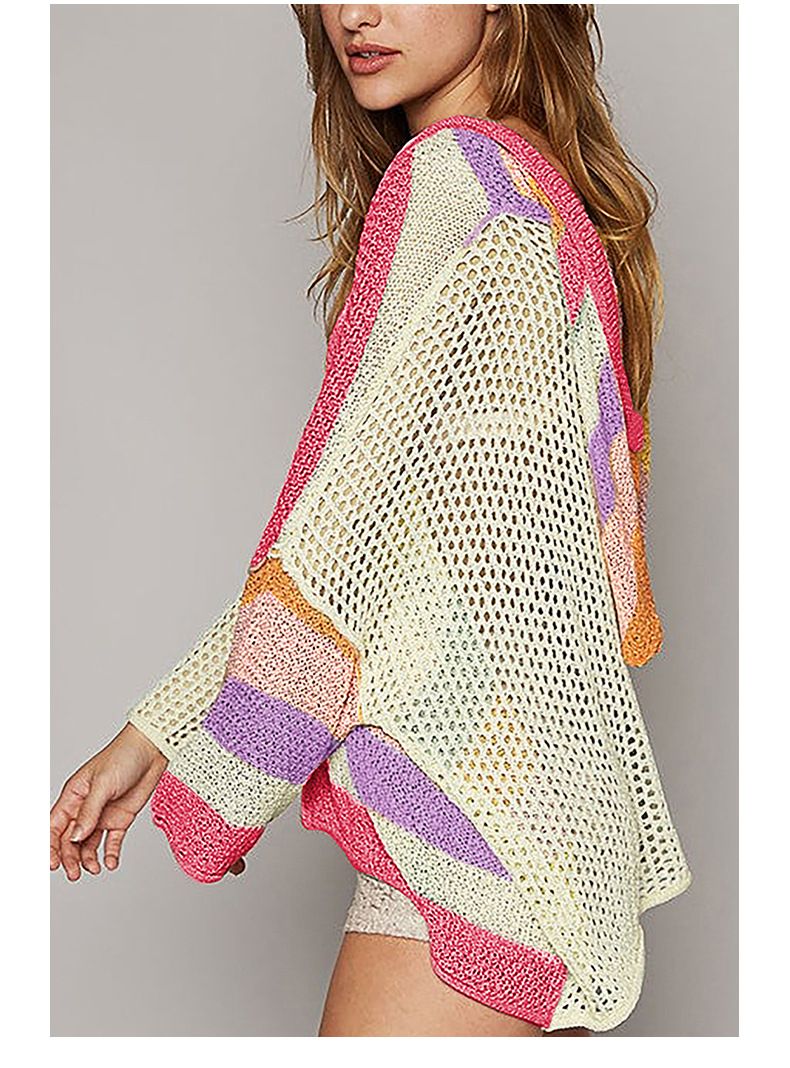 Pull col V Shiying pour femme, nouveau modèle d'automne, décontracté et polyvalent, haut ample à manches longues pour femme_voghion.com