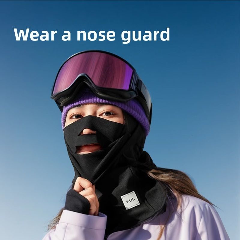 Skimaske Gesichtsschutz Winter Outdoor Nackenwärmer Winddicht Atmungsaktiv Kältebeständig Kopfbedeckung Radfahren Fleece Unverzichtbar_voghion.com