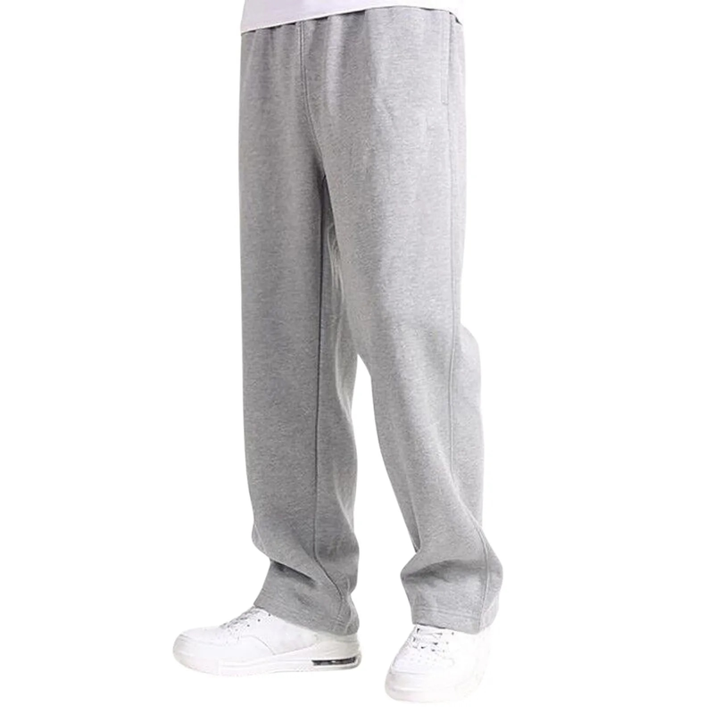 Lente heren plus maat effen baggy losse elastische katoenen joggingbroek Casual broek Herfst rechte broek_voghion.com