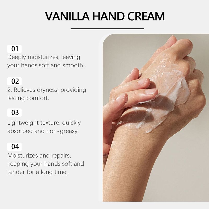 Viareline Vanilla Moisturizing Hand Cream Gentle Essence Hand Cream Daily Moisturizing And Hydrating Hand And Foot Care_voghion.com