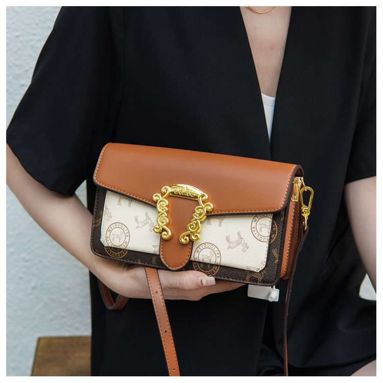 Grenzüberschreitende Tasche Damentasche 2023 neue einfache Mode Retro-Druck Schulter Umhängetasche kleine quadratische Tasche Bacchus-Tasche_voghion.com