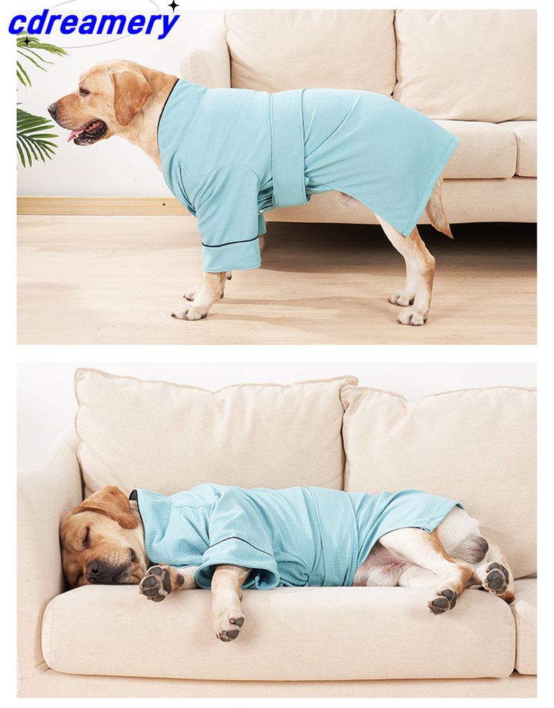 Hundbadrock Moderiktig hundpyjamas Absorberande handduk för liten medelstor hundbadrock Nattlinne Hundkläder Snabbtorkande tillbehör_voghion.com