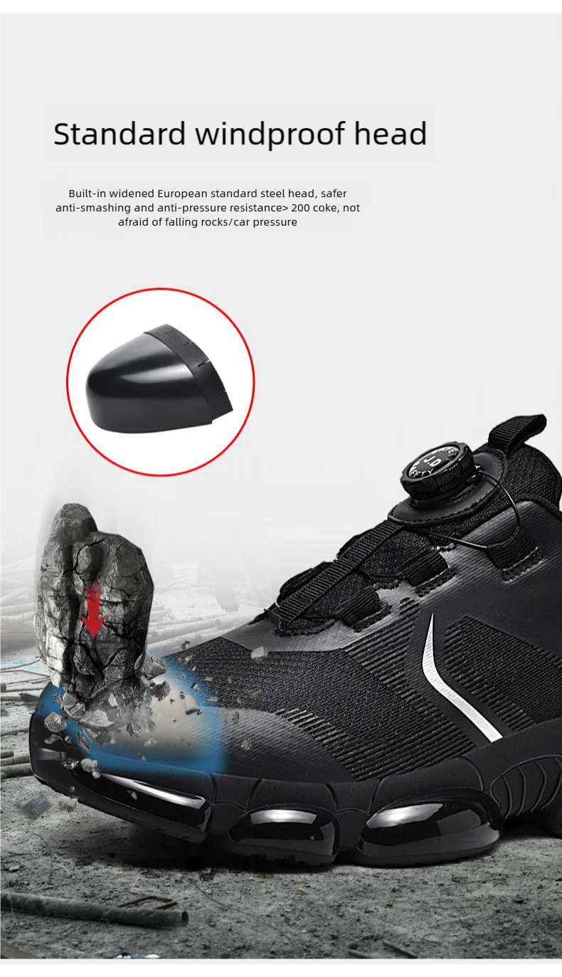 Rotating Button New Safety Shoes Men Anti-smash Anti-puncture Work Shoes Fashion Men Sport Shoes Security Protective Boots Men_voghion.com