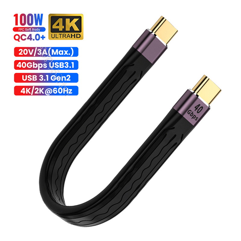 USB Type C Naar USB C 3.1 Gen2 40Gbps Datakabel Voor Book Pro USB C PD 100W QC4.0 Snel Opladen Video SSD Kort_voghion.com