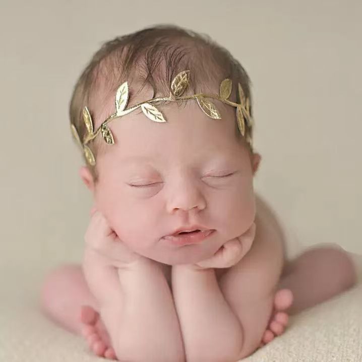 Fascia per capelli in foglia d'oro e argento, dolce e carina, in stile europeo e americano, per bambini, modello genitore-figlio_voghion.com