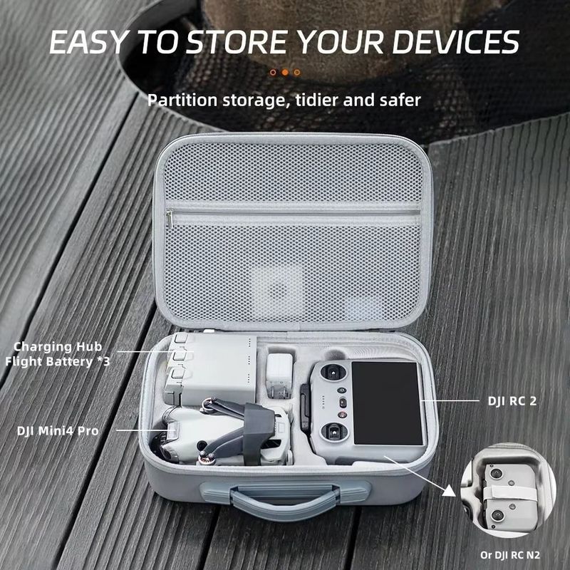 Portable Shockproof Drone Shoulder Bag With Strap Outdoor Carrying Box Safety Hardshell Storage Case For DJI Mini 4 Pro_voghion.com