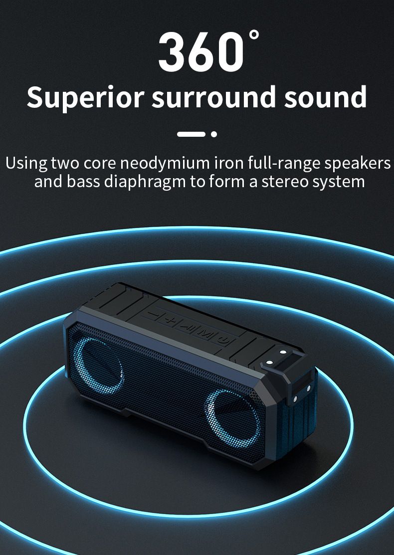IPX7 waterdichte slimme luidspreker met powerbankfunctie, draagbare Bluetooth-luidspreker voor buiten met een lange batterijduur_voghion.com