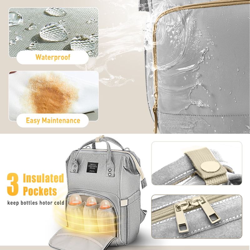 Nappy Backpack Bag Mummy Large Capacity Bag Mom Baby Multi-Function Waterproof Outdoor Travel Diaper Bags_voghion.com