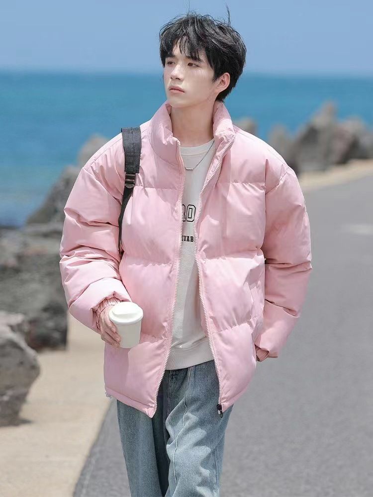 Winter Lamb Wool Puffer New Loose Fit Men's Thickened Plus Size Coat Couple's Fleece-Lined Warm Cotton Jacket_voghion.com