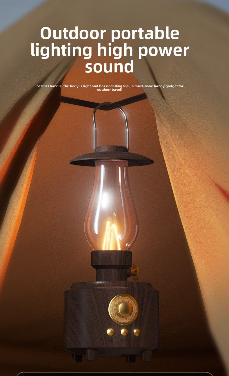 New Kerosene Lamp Bluetooth Outdoor Portable Flame Camping Atmosphere Desktop Night Light Speaker_voghion.com
