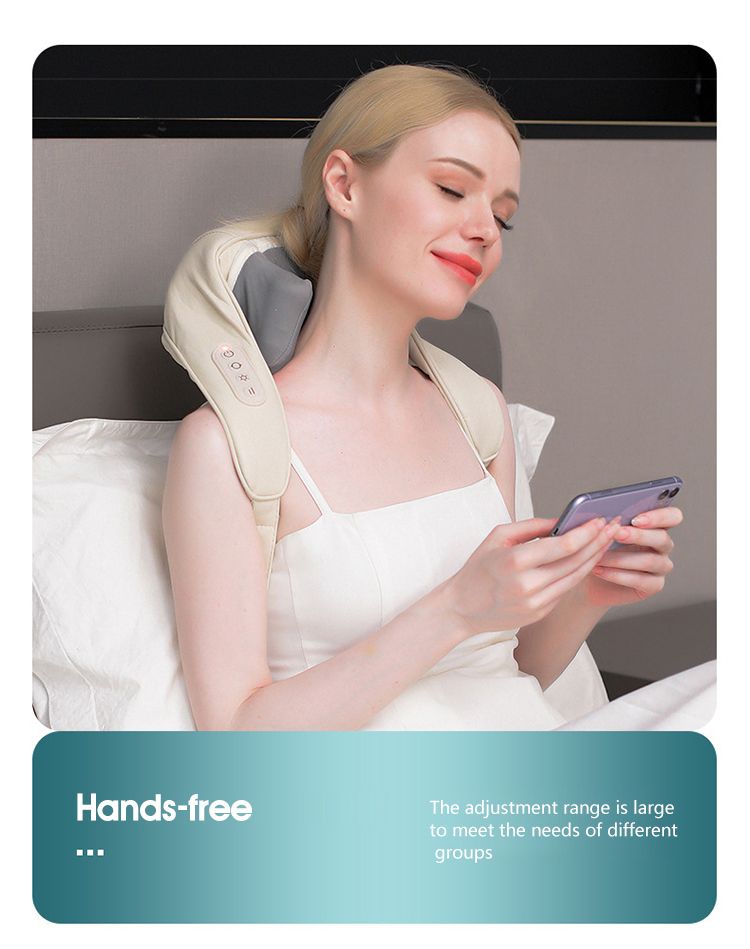 Elektrisches Massagegerät für Rückenschmerzen und Schulterschmerzen, Heißkompresse, beruhigender Massageschal zur Entspannung der Nackenmuskulatur_voghion.com