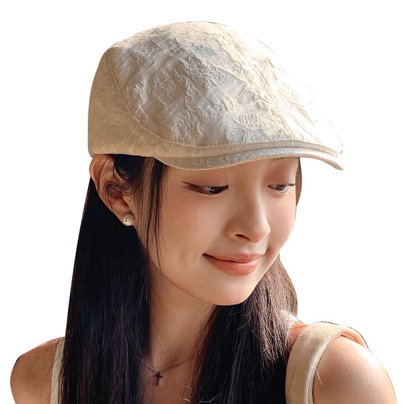 Casquette avant de style américain, grand tour de tête, amincissante, béret français pour femme, nouveau chapeau d'artiste printemps 2025_voghion.com