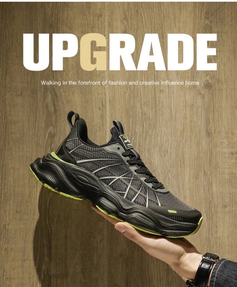 Nuove scarpe da corsa in rete, scarpe da papà traspiranti con suola spessa primaverili ed estive_voghion.com