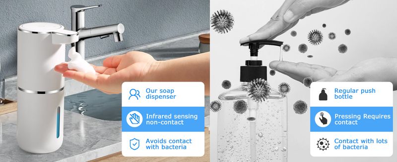2-Pack Smart Foam Dispensers - USB Rechargeable 380ml_voghion.com