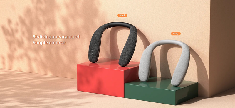 Neck Mount Bluetooth Speaker Wireless Wearable True Stereo Personal PortableSpeaker With Microphone Subwoofer Outdoor_voghion.com