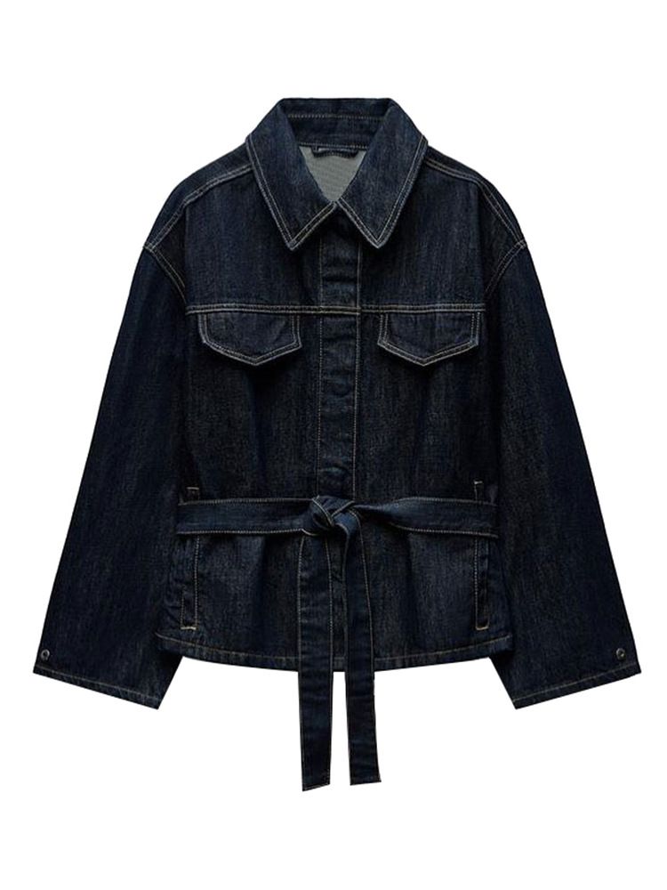 Costume décontracté et élégant à revers pour femme, mode printemps-été 2025, avec ceinture nouée à la taille_voghion.com