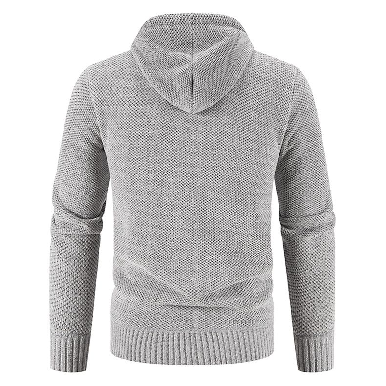 Men's Clothing autumn men's fleece-lined sweater plus size sweater warm wool plus size loose hooded cardigan coat_voghion.com