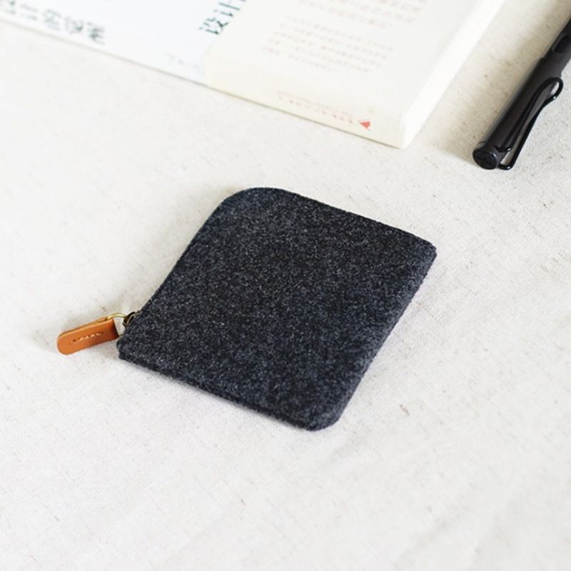 Coin Purse Short Felt Protective Case Zipper Phone Bag Plus_voghion.com