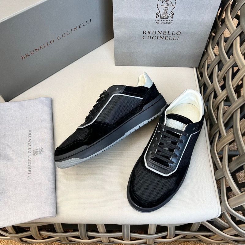 1:1 Oryginalne pudełko (BC) Brunello C Męskie sznurowane sportowe buty codzienne z oddychającej siateczki ze skóry z łatkami_voghion.com