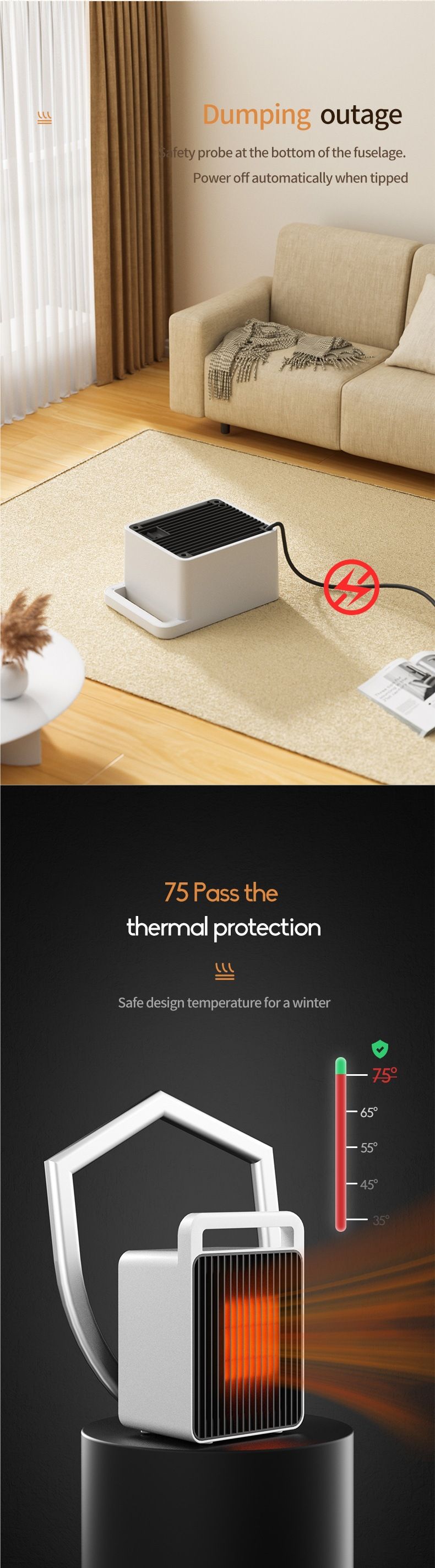 Mini piccolo riscaldatore elettrico da tavolo per ufficio domestico standard USA da 110 V_voghion.com