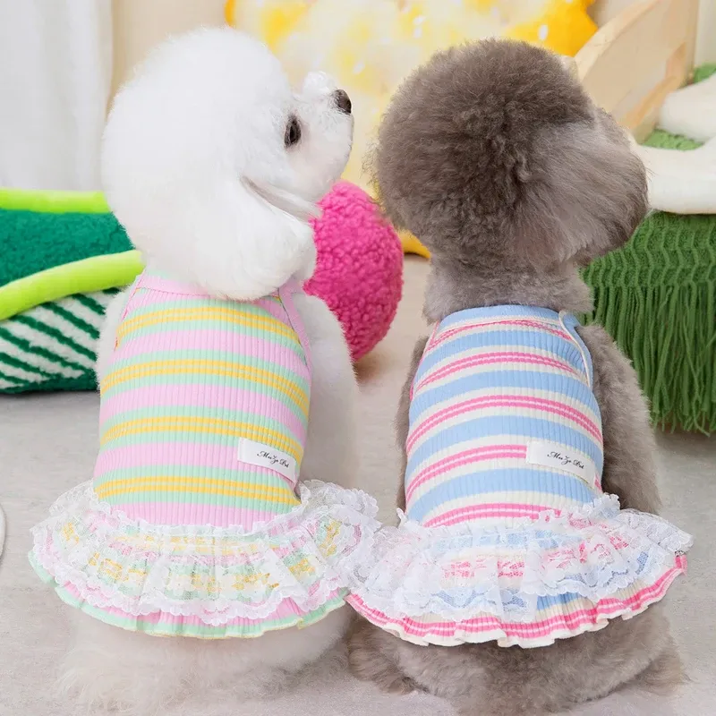 Summer Striped Dress For Dogs WANGMEOW By PawParty Store_voghion.com