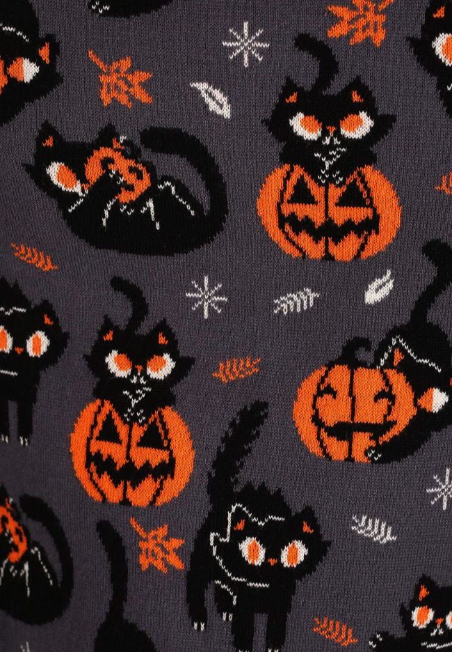 Women's sweaters autumn and winter jacquard sweaters Halloween loose round neck pullover _voghion.com