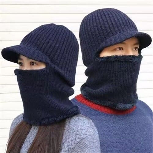 Winter Men's Women's Cycling Hood, Neck Protection, Warm Elastic Thick Knitted Yarn Hat, Windproof And Face Covering Hat_voghion.com