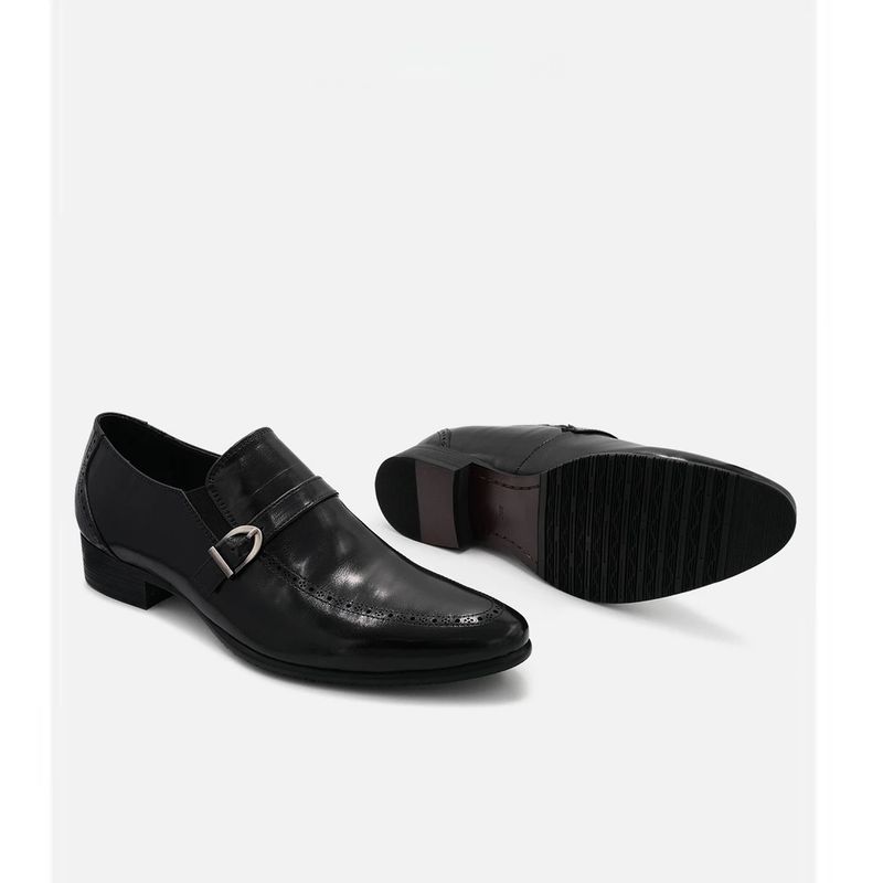 2025 New High-End Business Pointed Italian Genuine Leather Hand-Carved Versatile Men's Slip-On Buckle Shoes_voghion.com